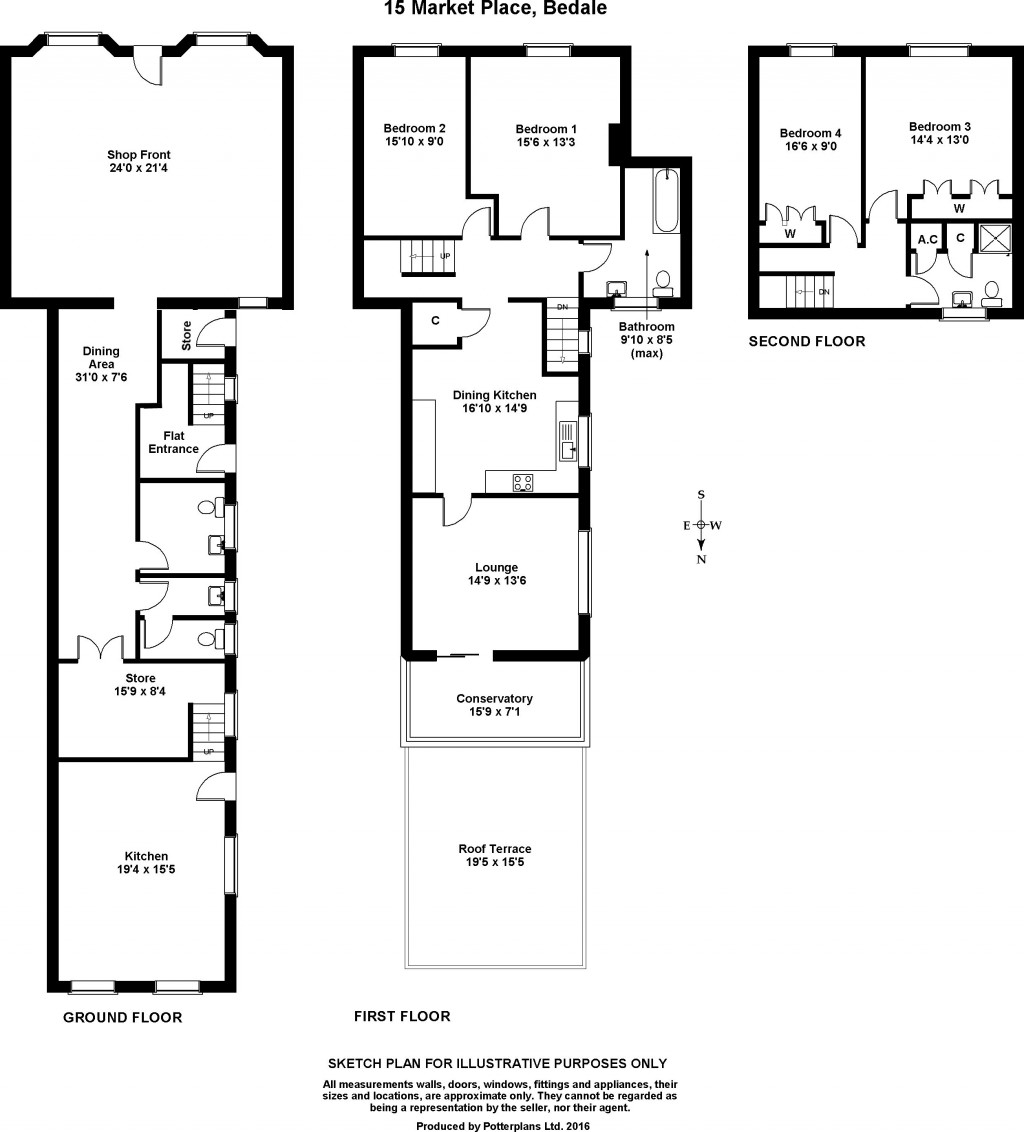 Floorplans For Market Place, Bedale, North Yorkshire